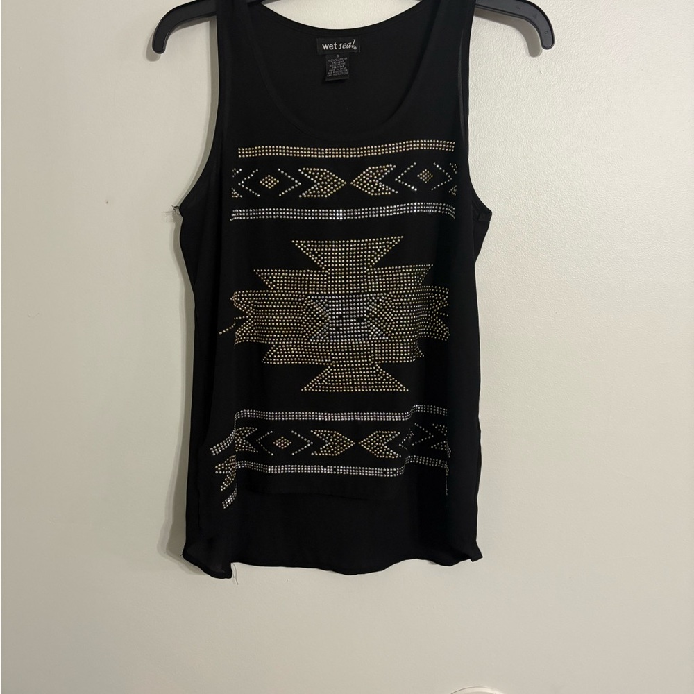 Vintage Wet Seal Southwestern rhinestone tank Aztec Print SIZE SMALL